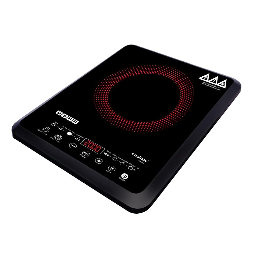 Usha CookJoy (CJ2000WTC) 2000 Watt Induction cooktop with Touch control (Black) Induction Cooktop