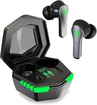 pTron Bassbuds Rush In-Ear TWS Earbuds with Mic, Gaming 40ms Low Latency, TruTalk AI-ENC Calls, 35H Playtime, Bluetooth 5.3 Headphones, Voice Assist,T...