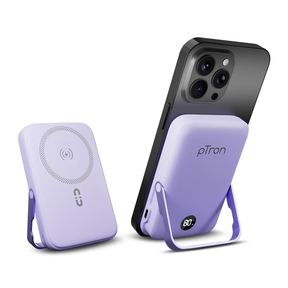 pTron Dynamo Elite Magnetic Wireless 10000mAh Fast Charging Power Bank, 15W MagSafe Compatible, 22.5W Output, Compatible w/iPhone 12 & Above, Android ...