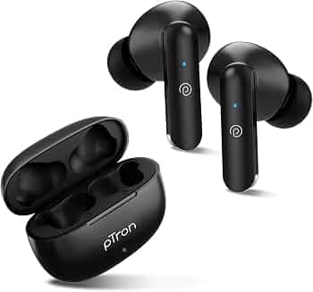 pTron Bassbuds Air in-Ear TWS Earbuds with Deep Bass, 32Hrs Playtime, Built-in HD Mic, Bluetooth v5.1, Touch Control, Type-C Fast Charging, Voice Assi...