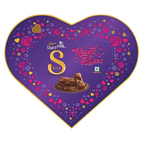 Cadbury Dairy Milk Silk Hearts and Roses Valentine Heart Shaped Chocolate Box, 153g