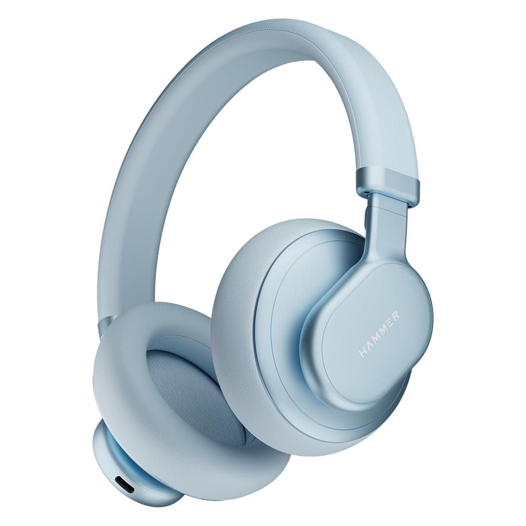 HAMMER Bash Max Over The Ear Wireless Bluetooth Headphones with Mic, Button Control, Deep Bass, Upto 40 Hours Playtime, Bluetooth 5.3, Type C Charging...