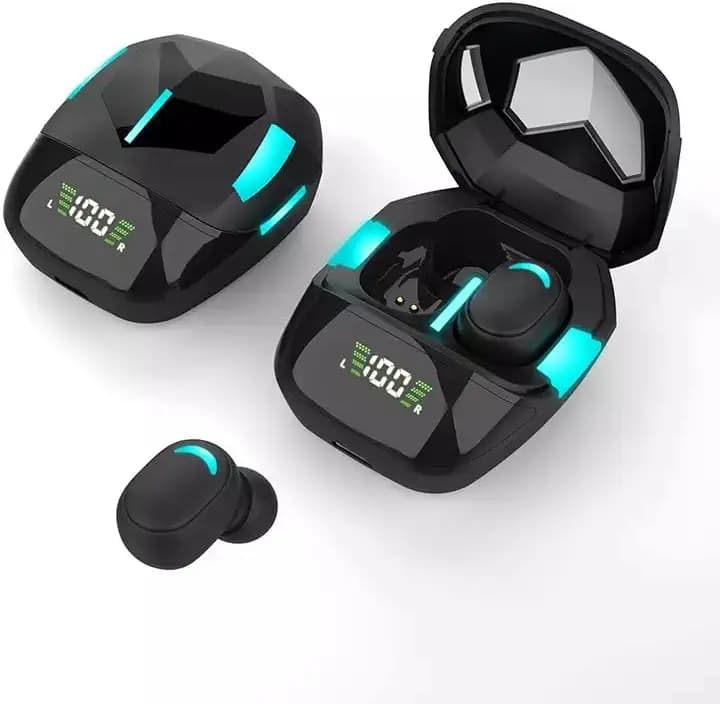 ModishOmbre Steelman G7S Gaming Extrabass Earbuds | 30 Hrs Battery Backup | 60 Ms Latency | Integerated Mic | Digital Battery Indicator with Light Case