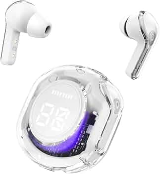 VEHOP Ultrapods Pro TWS Earbud, Bluetooth Earbuds with Display, Transparent Design, 30 Hr Playtime with Fast Charging, Bluetooth 5.3 + ENC, 13mm HD BA...