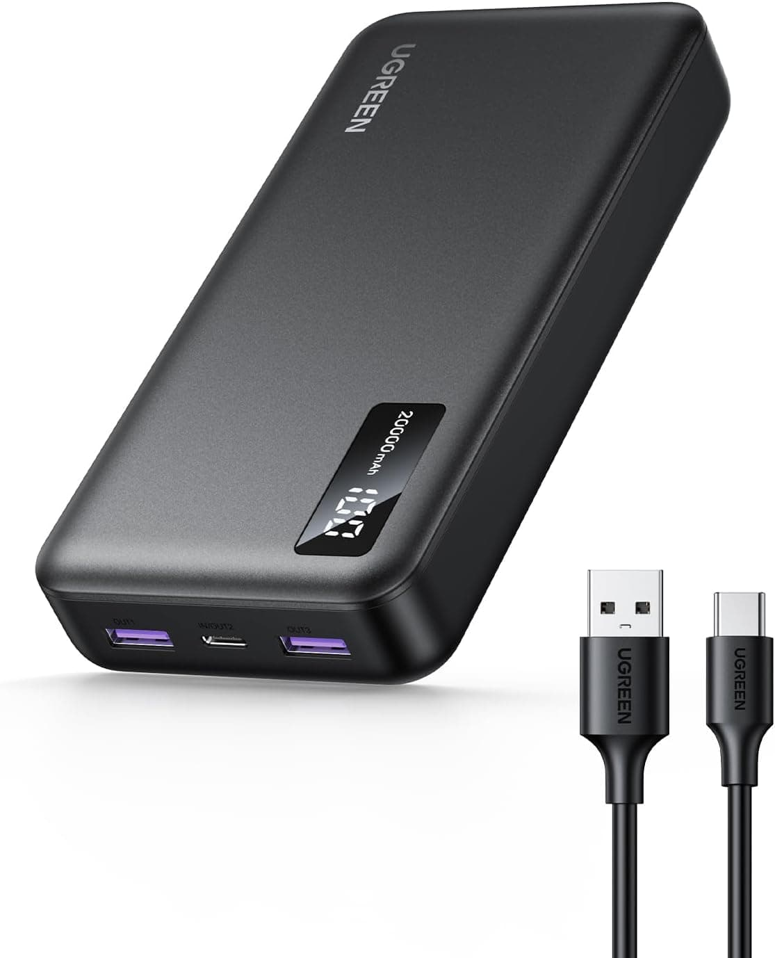UGREEN Power Bank, 20000mAh 22.5W Portable Charger Battery Pack with USB C PD Fast Charging Compatible with iPhone 15/14/13/12 Series/Samsung S24/S23/...
