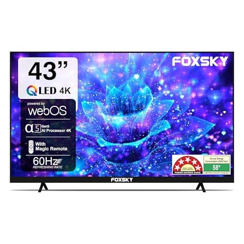 Foxsky 109 cm (43 inch) Frameless Series 4K Smart TV 43FS 4K (Black)