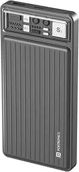 Portronics Luxcell 10K 10000 mAh Designer Power Bank with 22.5W Max Output, LED Indicator, Mach USB-A Output, Type C PD Output, Type C Input, Wake Up ...