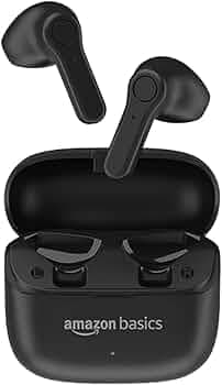 Amazon Basics True Wireless in-Ear Earbuds with Mic, Touch Control, IPX5 Water-Resistance, Bluetooth 5.3, Up to 30 Hours Play Time, Voice Assistance a...