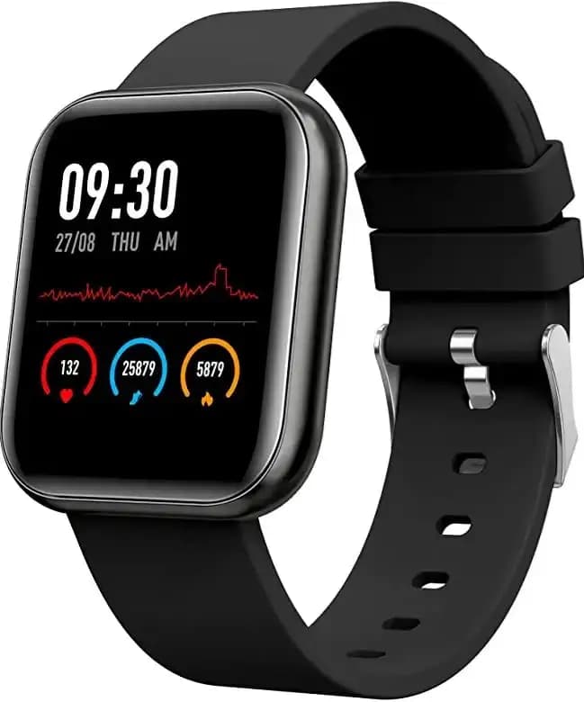 Mi Smart Watch for Men Women, Bluetooth Smartwatch Touch Screen Smart Watches with Daily Activity Tracker, Heart Rate Sensor, BP Monitor, D16 Smart Watch for All Boys & Girls - Active Black