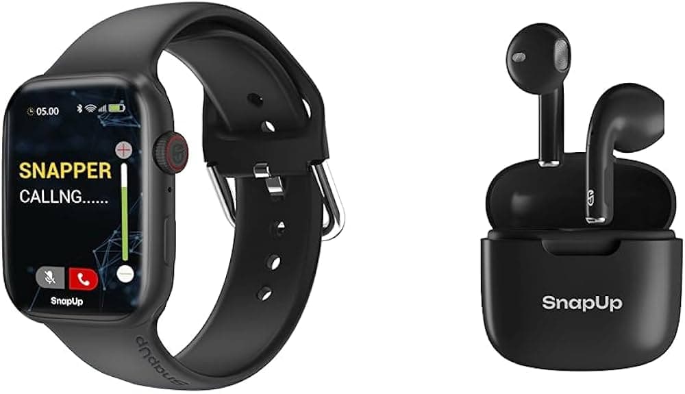 SnapUp Connect BT Calling Smartwatch with Snapods True Wireless semi-in-Ear Earbuds