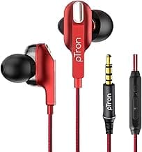 PTron Boom Lite Wired in Ear Earphones with Mic (Red)