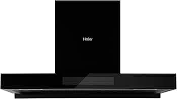 Haier 90 cm T-Shaped Hood 1350 m3/hr Filterless Autoclean Powerful Suction Kitchen Chimney (2 years Warranty, Touch + Gesture Control, Black)