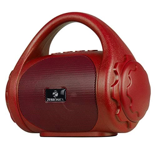 Zebronics ZEB-COUNTY 3 W Wireless Bluetooth Portable Speaker With Supporting Carry Handle, USB, SD Card, AUX, FM & Call Function (Red)