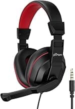pTron Studio Lite Stereo Sound Wired Over Ear Headphones with Mic, Ergonomic Headset, Adjustable Mic & Integrated Volume Control, 3.5mm Aux Jack & 1.3