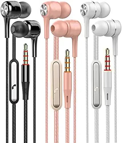 Meyaar M-11 High Bass Wired in-Ear Earphone with Mic ((Pack of 3) Pink + Black + Grey)