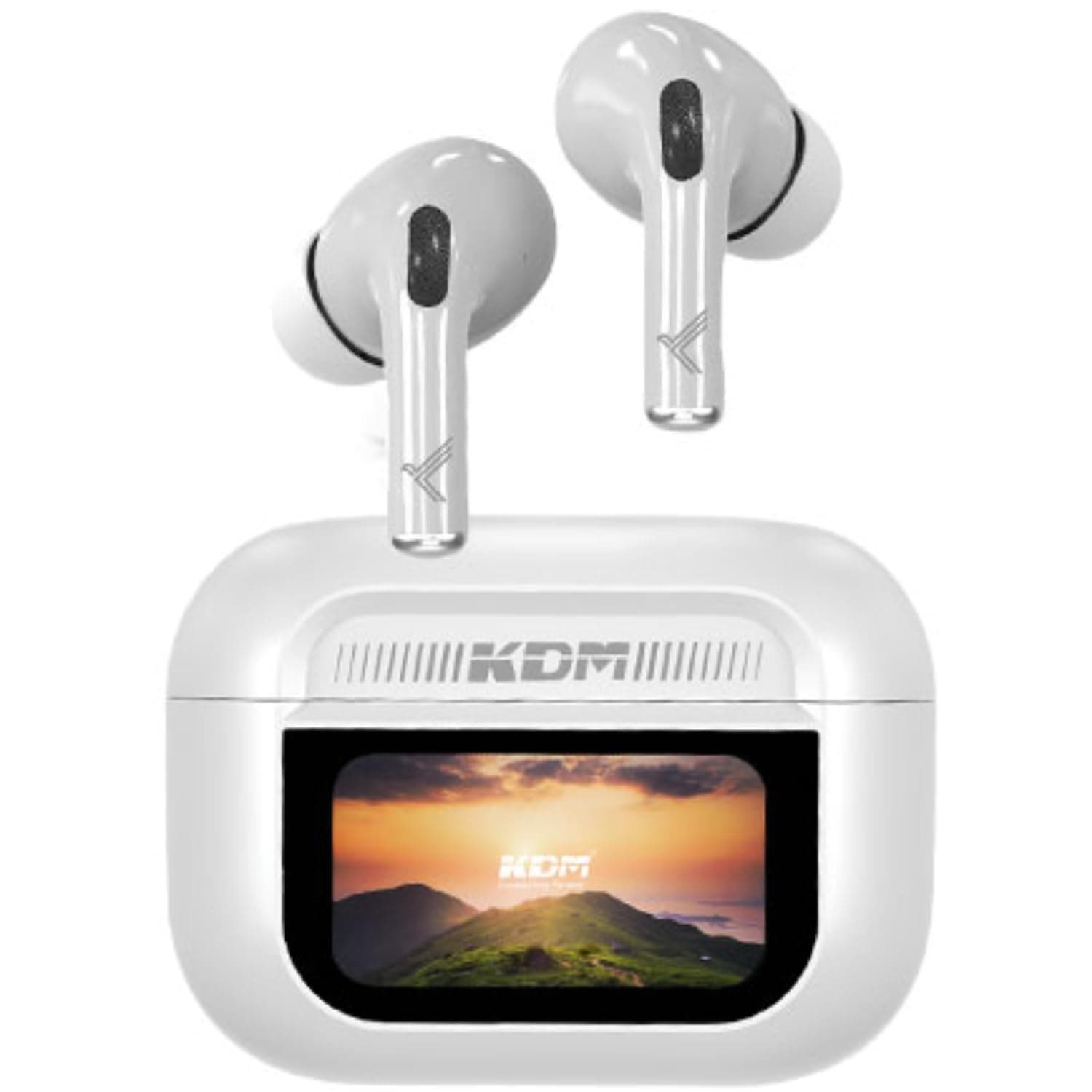 KDM – W1 Smart Pods Truly Wireless in Ear Earbuds with 50hrs Playtime, Quick Charging, 4 Mic Calling, Gaming Mode, ANC, Low Latency, Buds TWS, Active Noise Cancellation, White