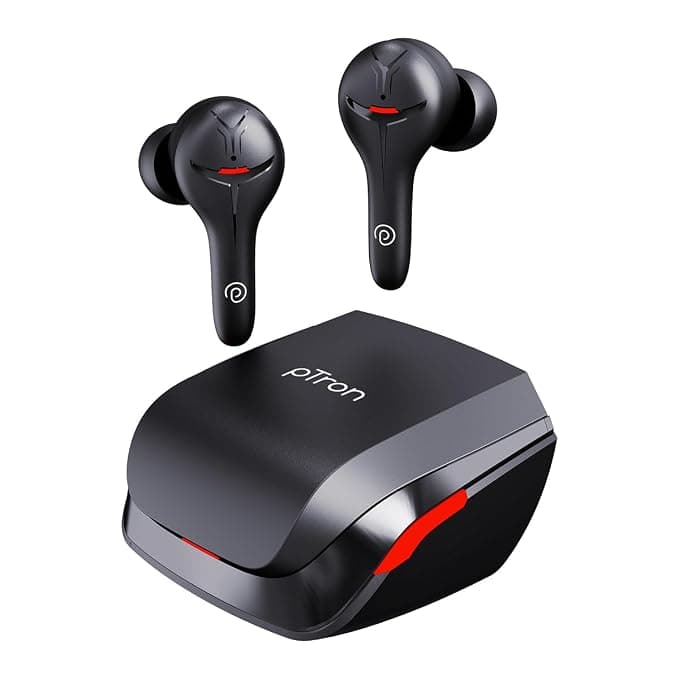 pTron PlayBuds 1 Pro in-Ear TWS Earbuds, Quad Mic Hybrid ENC Calls, 35ms Low Latency Gaming, 50Hrs Playtime, Bluetooth 5.3 Wireless Headphones with Mi...