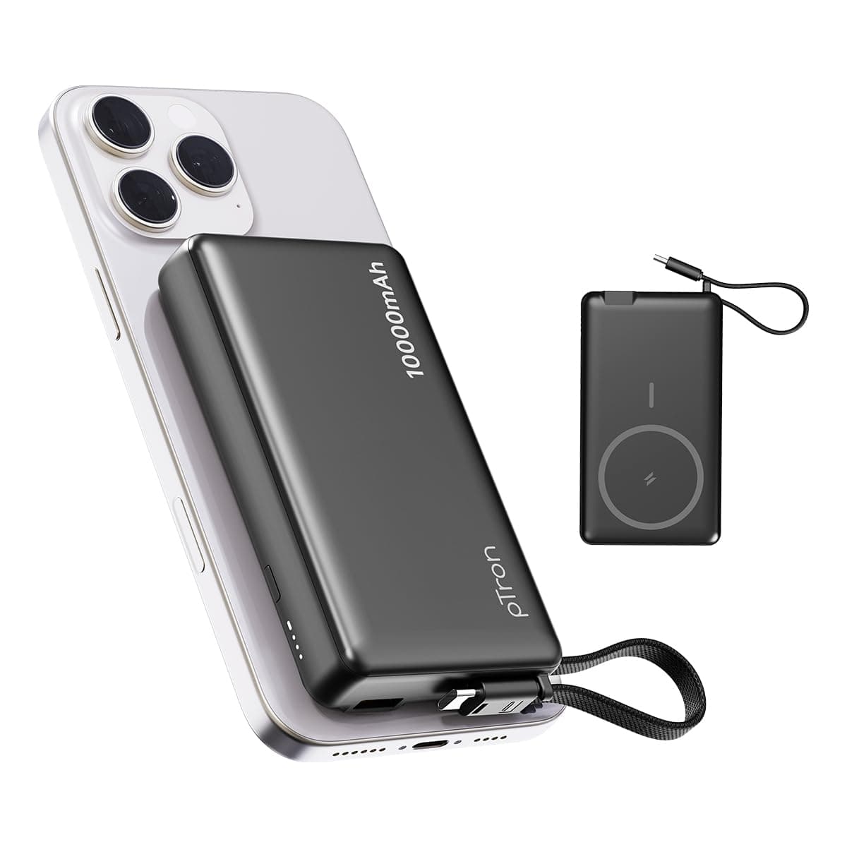 pTron Dynamo Dash Magnetic Wireless 10000mAh Fast Charging Slim Power Bank, MagSafe, 22.5W Output, Compatible w/iPhone 12/13/14/15/16, Android & Other...
