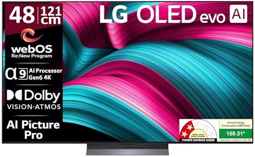LG 121 cm (48 Inches) OLED evo C5 Series 4K Ultra HD (3840 x 2160) Smart webOS OLED TV OLED48C56LA