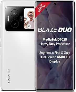 Lava Blaze Duo 5G (Artic White, 6GB RAM, 128GB Storage) |Segment's First Secondary Screen|120 Hz Curved Amoled Display | 64 MP Camera (Sony Sensor) | ...