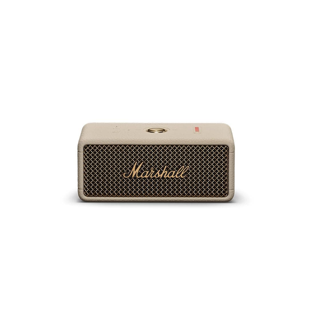 Marshall Emberton III Compact Portable Bluetooth Speaker with 32+ Hours of Playtime, (360 Sound), Dust & Waterproof (IP67) Cream.