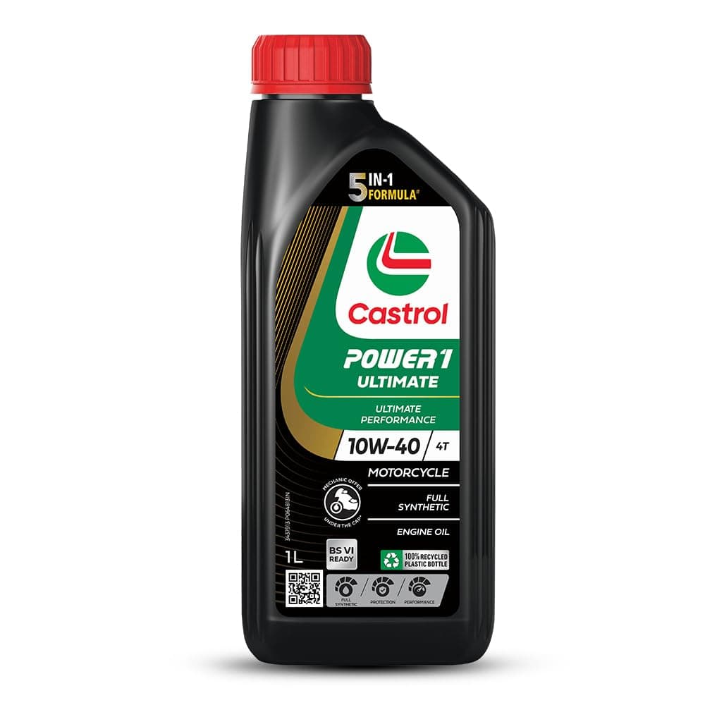 Castrol Power1 Ultimate 4T 10W40 Full Synthetic Engine Oil for Bikes (1L) Engine Oils for Motorbikes
