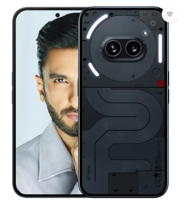 Nothing Phone (2a) 5G (Black, 8GB RAM, 256GB Storage) | 6.7" Flexible AMOLED Display | 50MP (OIS) + 50MP | 32MP Front Camera | Custom Mediatek Dimensi...