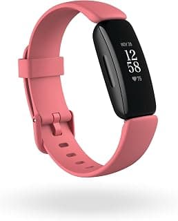 Fitbit Inspire 2 Health & Fitness Tracker with a Free 1-Year Premium Trial, 24/7 Heart Rate, Black/Rose, One Size (S & L Bands Included)