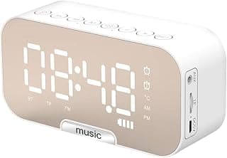 MYADDICTION Speaker Outdoor Stereo Bass Digital LED Clock White