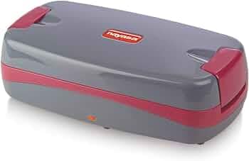 Nayasa Quick Heat Slim Electric Tiffin with 2 Stainless Steel Containers (Maroon)