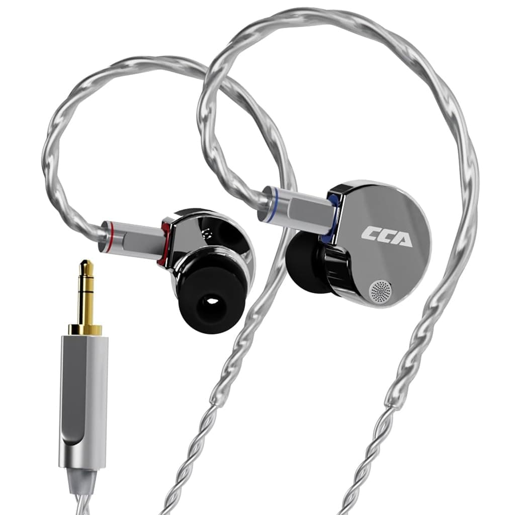 CCA Concept Kart Phoenix Dual Magnet Dynamic Driver IEMs, 10mm LCP Diaphragm, Harman-Tuned, Silver-Plated Detachable Cable, Wired in-Ear Monitors for ...