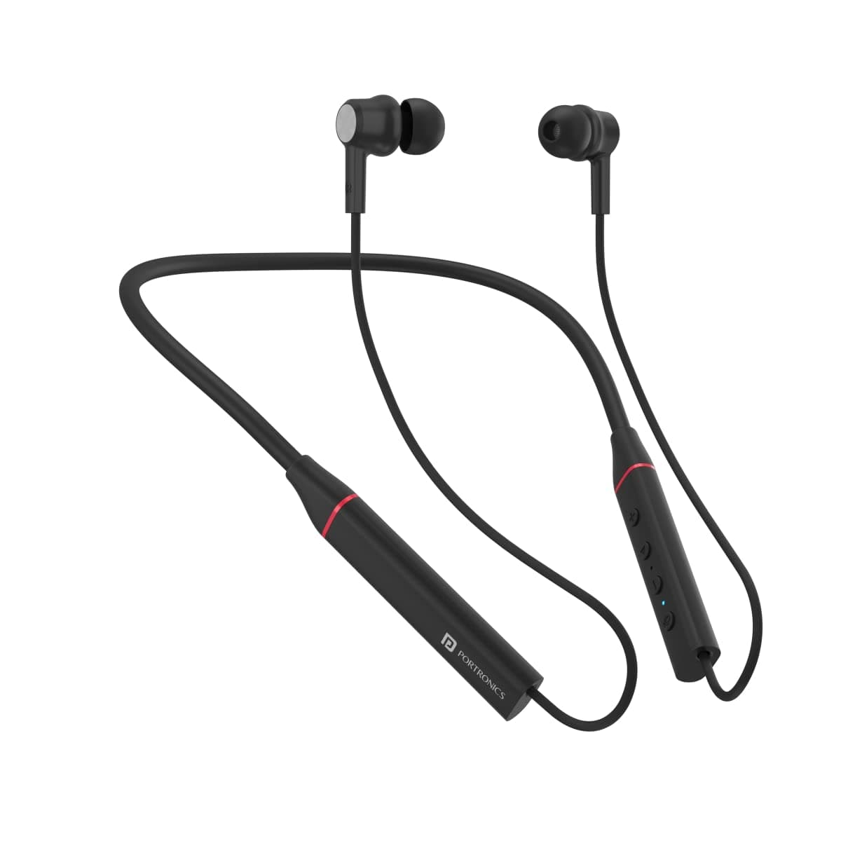 Portronics Harmonics 400 Bluetooth Wireless Sports Headset with 12Hrs Playtime, Type-C Charging Port, Magnetic Latch, Voice Assistant(Black)
