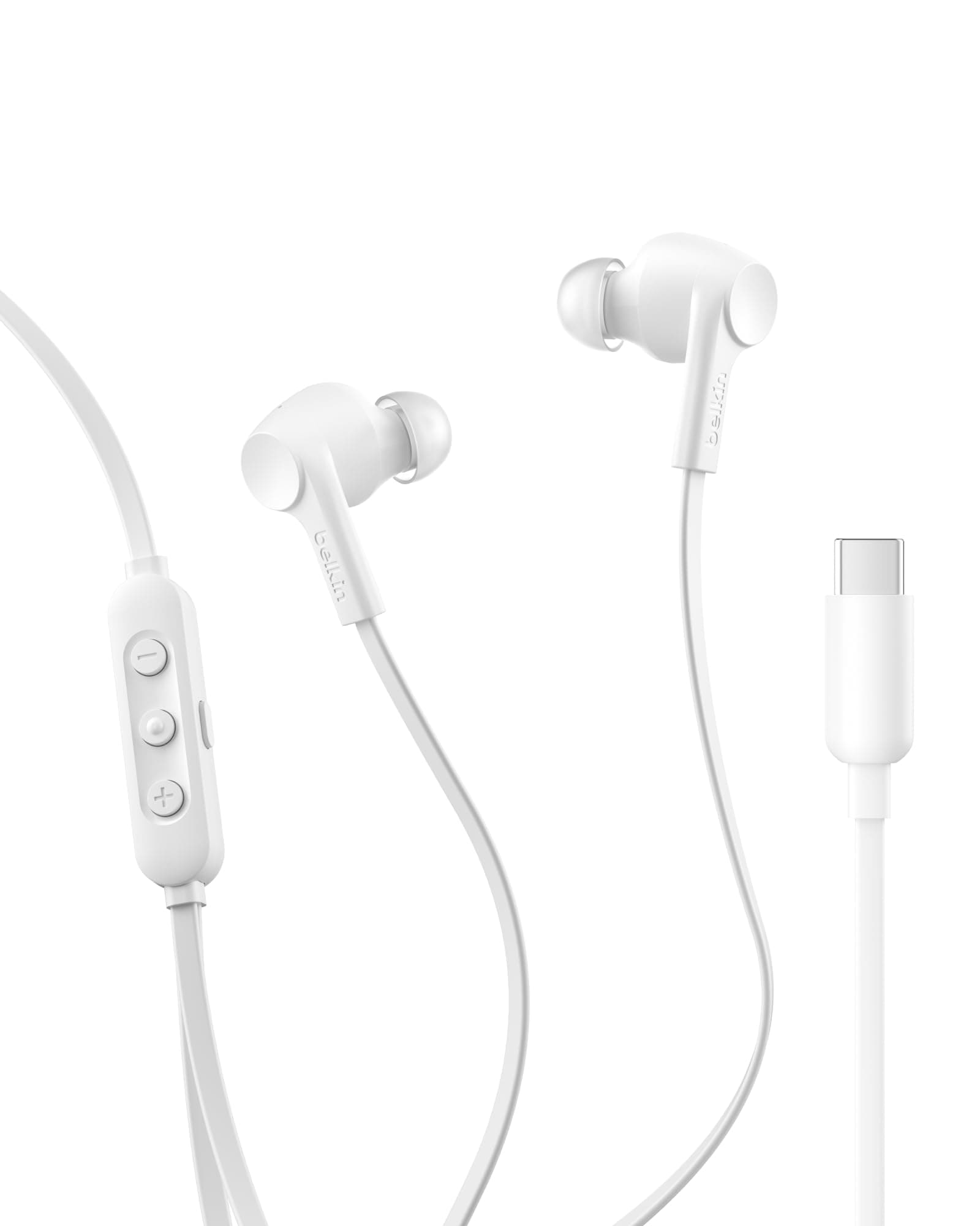 Belkin SoundForm Active Noise Cancelling Earbuds Wired with USB C Connector, IPX5-Rated, in-Ear Earphones w/Microphone for iPhone 17/16/15, iPad mini,...
