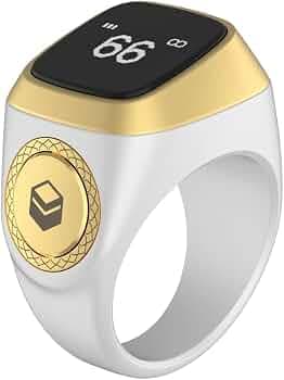 SKMEI Smart Ring Zikr 1 Lite Digital Tasbeeh Salat Bluetooth Waterproof Islam - Zikr 1 Lite (18 MM, White)
