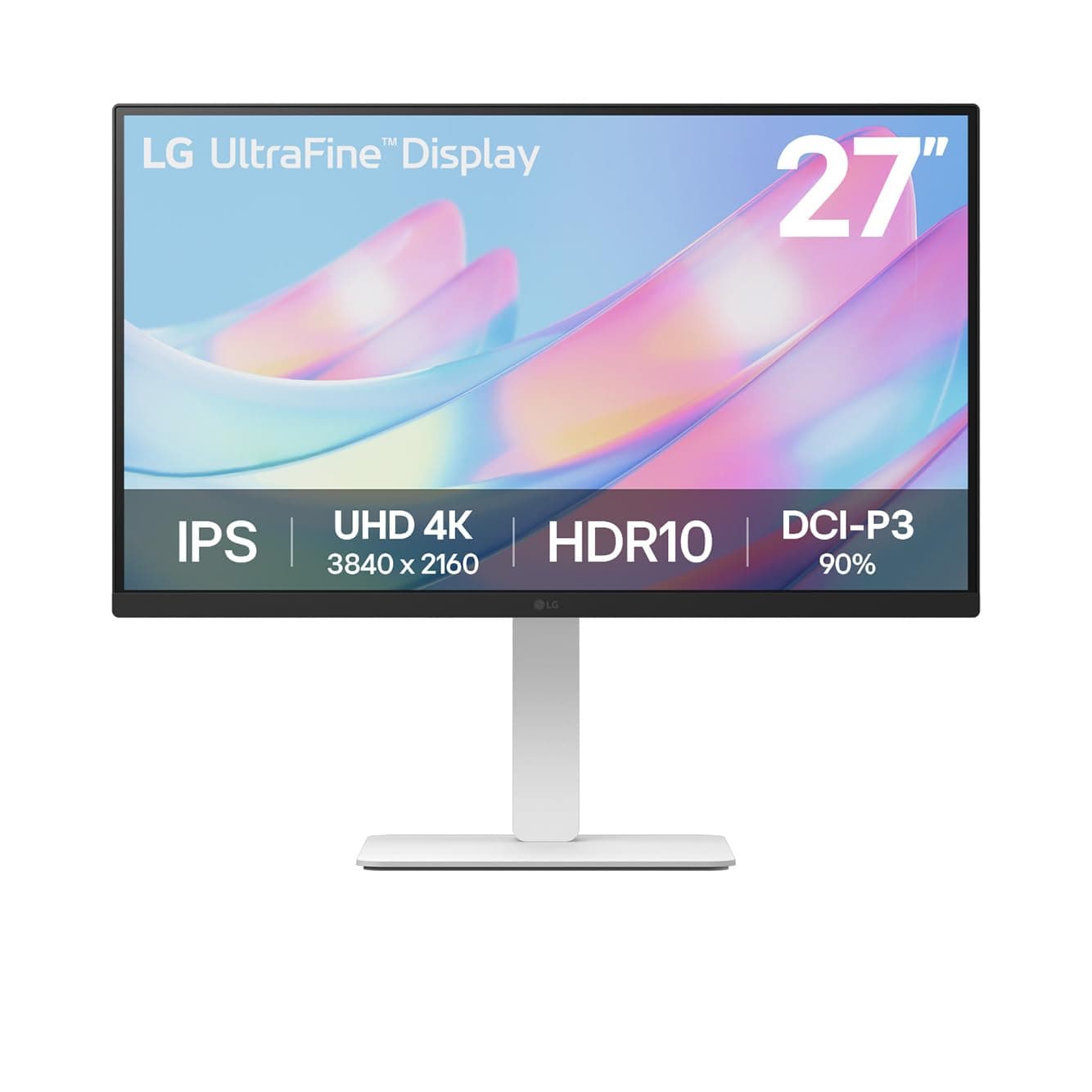 LG 27US550-W 27" 4K (3840x2160) UHD Ultrafine IPS Computer Monitor with HDR10, DCI-P3 90%, Tilt, Height, Swivel, Pivot Adjustable Stand, 3-Side Border...
