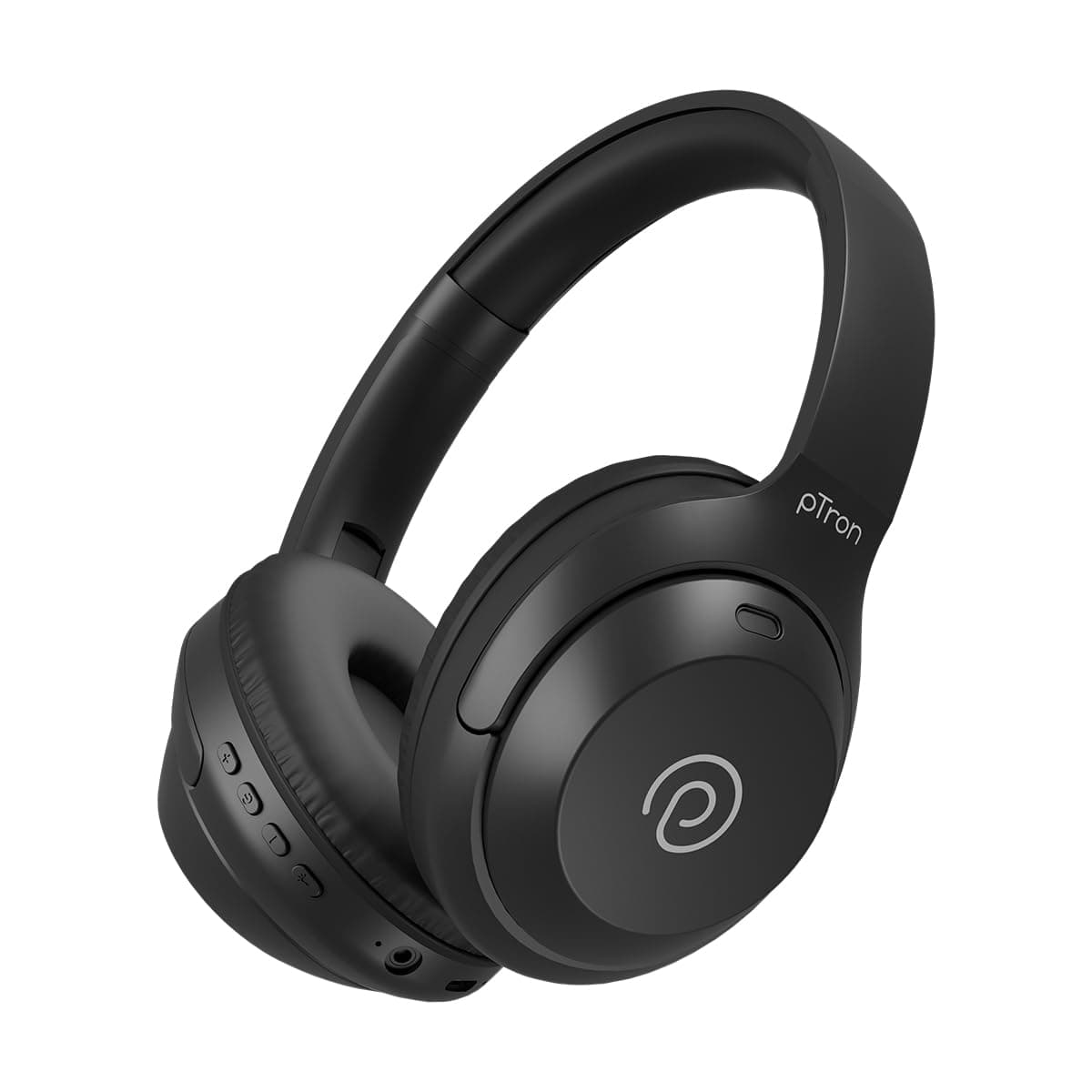 pTron Studio Classic w/ 75Hrs Playtime, Wireless Over Ear Headphones w/HD Mic & AI-ENC, Low-Latency Game & Music, Deep Bass, BT5.4, Dual Device Pairin...