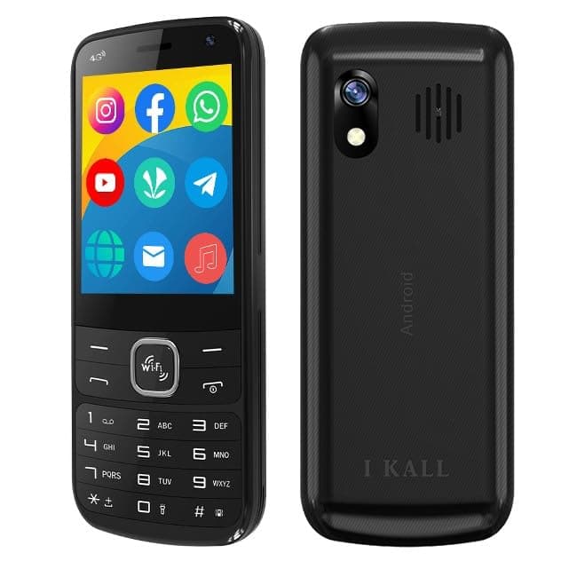 IKALL K333 – 4G Touch & Type Mobile with 2.8” HD Display, 2GB RAM, 16GB Storage, 3000mAh Battery, WiFi, and Pre-Loaded Apps Like Whatsapp, Facebook, Instagram & YouTube (Midnight Black)