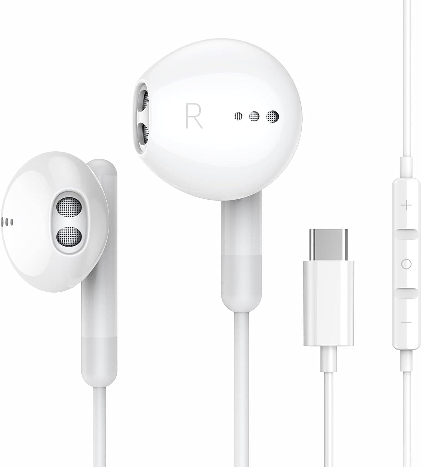 USB C Headphones for iPhone 16 15/for iPad Pro Type-C Earphones with Microphone Volume Control for Apple USB C Wired Earbuds, for Google Pixel 8 7 6A ...