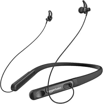 Amazon Basics in-Ear Wireless Neckband with Mic, Up to 18 Hours Play Time, Bluetooth 5.1, Voice Assistance, Noise Cancellation, IPX4 Water-Resistance,...