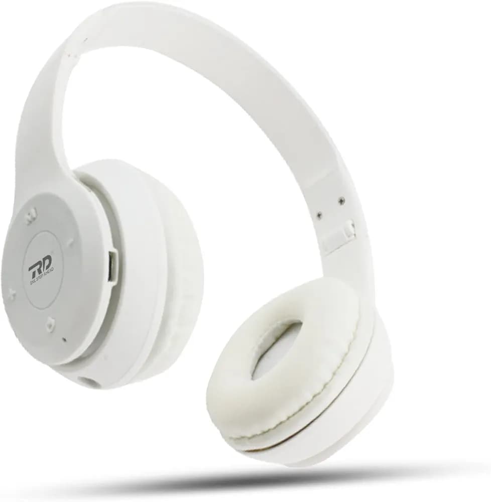 RD BH-205 Pure Bass Bluetooth 5.0 Wireless Over Ear Headphone | 20H Playtime | Four-Microphone System Isolates Voice from Surrounding | Light Weight | Controls on The Ear Cups | White Color