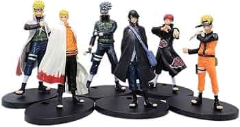 AUGEN Naruto 6 Set B Action Figure Limited Edition for Car Dashboard, Decoration, Cake, Office Desk & Study Table (15cm)(Pack of 6)