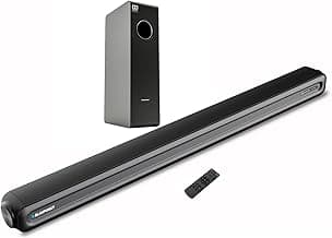 Blaupunkt Germany's SBW08 220W Dolby Soundbar with 8 Inch Subwoofer, 2.1 Channel Surround Sound System with HDMI-ARC, Optical, AUX, Bluetooth and Remo