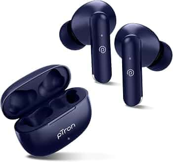 pTron Bassbuds Air in-Ear TWS Earbuds with Deep Bass, 32Hrs Playtime, Built-in HD Mic, Bluetooth v5.1, Touch Control, Type-C Fast Charging, Voice Assi...