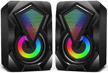 OTOOBEST 601cs RGB Lights- Computer Speaker 10 W Laptop/Desktop Speaker (Black, 2.0 Channel)