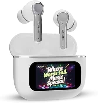 ACwO DwOTS Touch TWS Earbuds | HD Touch Display | 32dB ANC | Transparency Mode | 50 Hrs Playtime | AI-ENC Quad Mics | Find My Earphones | Bluetooth 5....