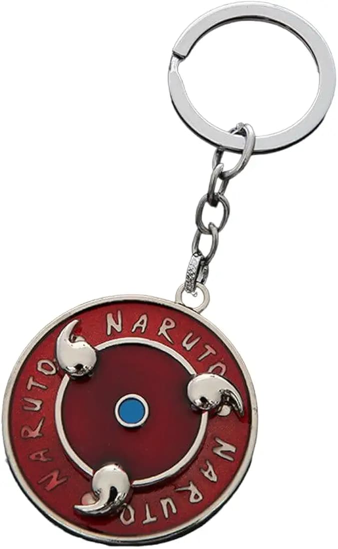 Arkanum Naruto Eye Of Sharingan Sasuke Uchiha Itachi Uchiha Kakashi Spinning Rotating Keychain | Stainless Steel