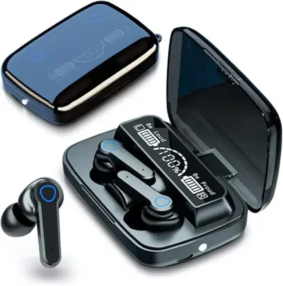 R.K. ENTERPRISES Earbuds M19 TWS Wireless Headphones with Touch Control Gaming Bluetooth in Ear Earphone Bluetooth Headset (Black, True Wireless)