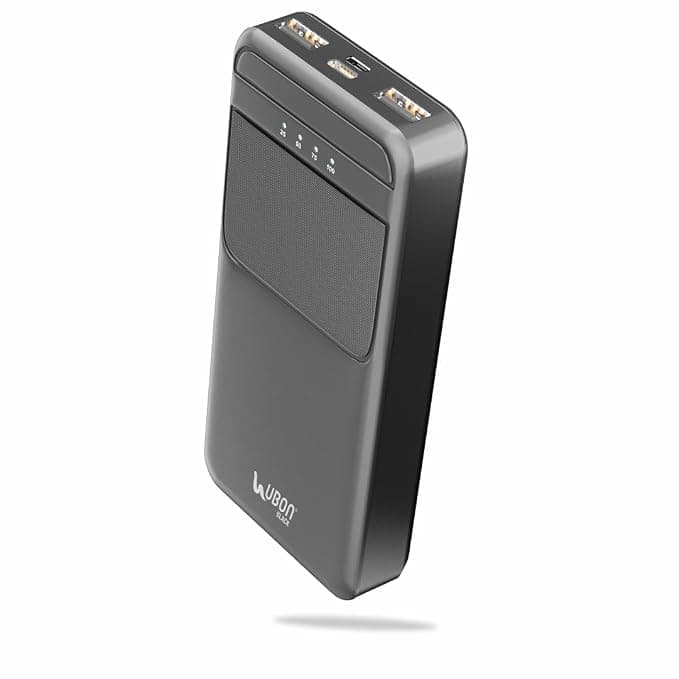 Ubon 20000 mAh 15W Fast Charging Power Bank | Multiple Ports | Smart Ic Protection | for iPhone, Android & Other Devices, Black - PBX2002