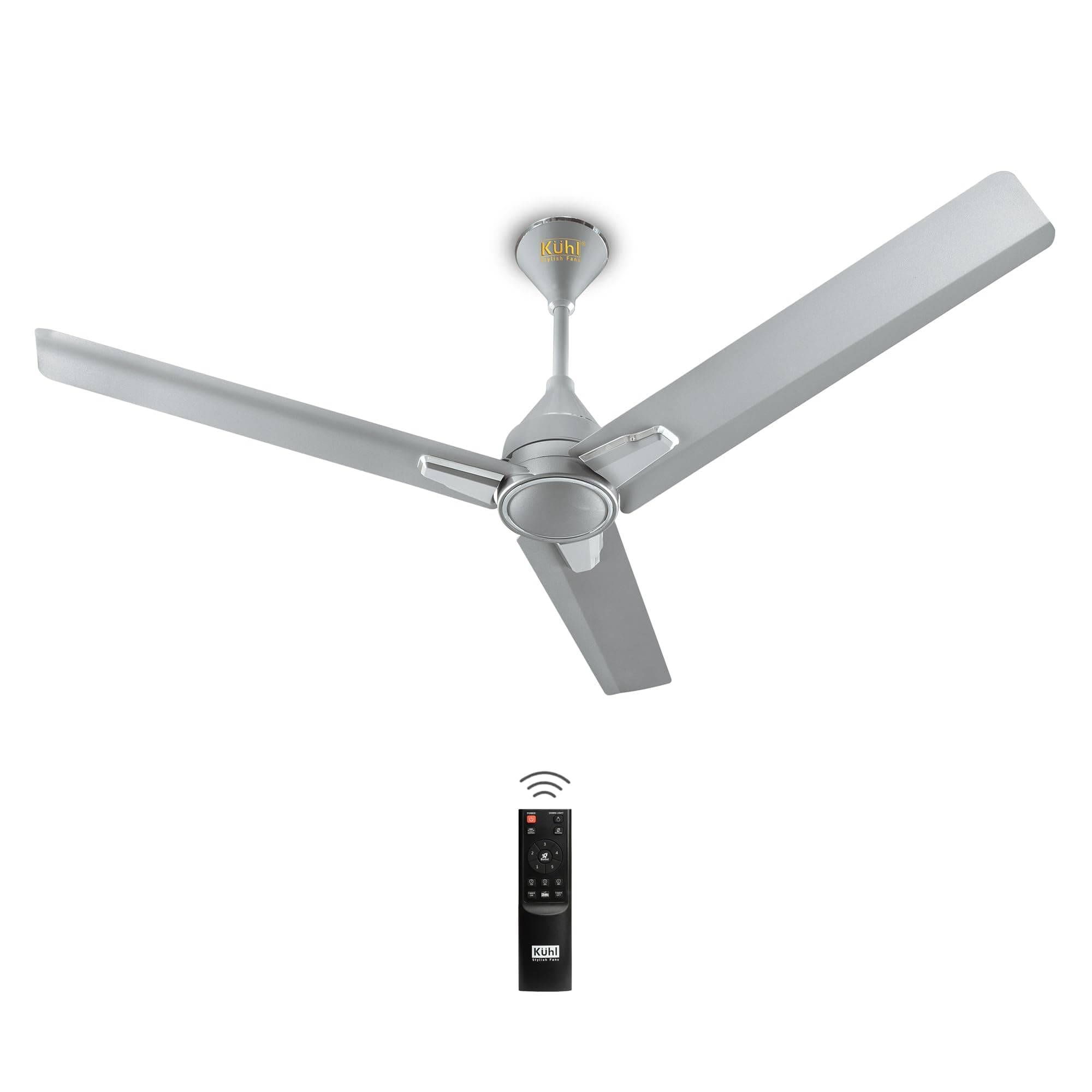 KUHL Arctis A1 1200 Mm 65% Power Saving Bldc Ceiling Fan With Remote | Bee 5 Star Rated & Isi Marked | High Air Flow | 5 Year Warranty | Grey