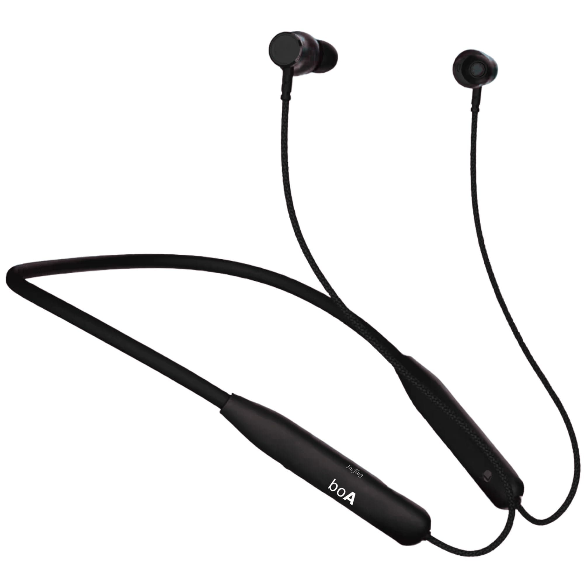 boA Bluetooth Neckband Earphones with Deep Bass, Type C Fast Charging, Ergonomic Neckband Fit, Clear Voice Calls, Comfort Fit All Day for Workout Offi...